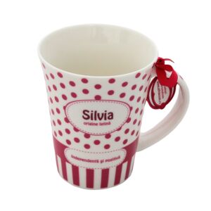 Personalizowany Kubek Silvia - Porcelana w kropki - Kubek