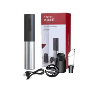 Elektrischer Weinkorkenzieher Set, Wiederaufladbarer Weinkorkenzieher, Weinflaschenöffner, Weinzubehör, Weingeschenke, Wein Geschenkset - Barzubehör