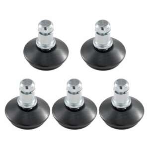 Set de 5 glisiere de schimb Kwmobile pentru scaun de birou, negru, otel, diametru tija 11 mm - Rotile scaune de birou