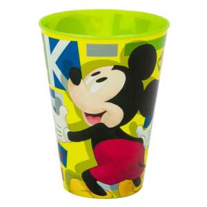 Pahar din plastic cu Mickey Mouse, 430 ml, verde, galben, pahar pentru copii - Pahare