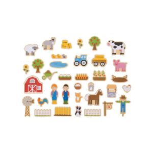 Mágneses készlet - Ferma magnetic farm animal toy set, all pieces laid out - Shape Sorting Toy