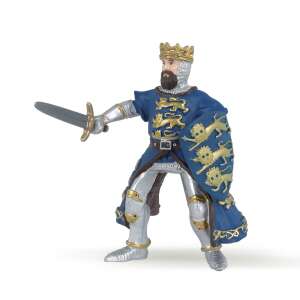 Papo King Richard figure, a detailed and realistic toy figure of King Richard the Lionheart in full armor, holding a sword and shield - Toy