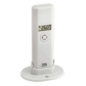 TFA WeatherHub Wireless Temperature and Humidity Sensor, white, digital display, for indoor and outdoor use - Weather Station