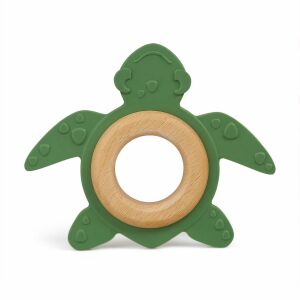 Organikus Teknős Fogzó - Természetes Gumi és Fa
