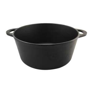 Perfect Home 10L Чугунен съд с капак, кръгъл, черен - Чугунена тенджера