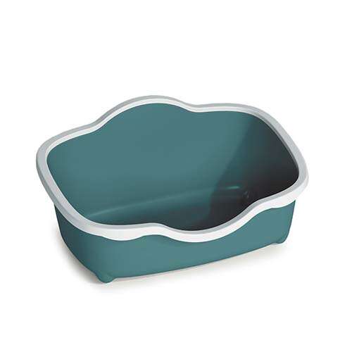 STEFANPLAST Chic Open 56x38,5x26cm macska WC levehető peremmel fehér/sötét zöld 61957686
