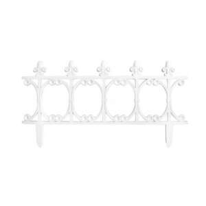 White plastic garden edging, decorative fence, 64x34 cm - Landscaping