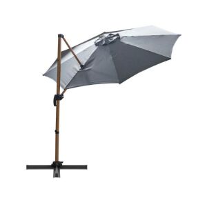 Сив конзолен чадър Roma 300cm, външен чадър - Навес и сянка