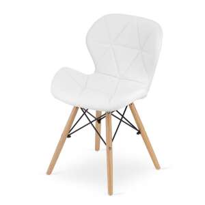 White Lago Scandinavian style chair with wooden legs - Kitchen Furniture