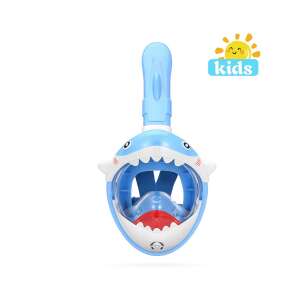 Kids snorkeling mask with shark design, blue - Diving Mask