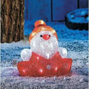LED snowman Christmas decoration, outdoor, 24x21x24 cm, IP44, timer, battery operated - Outdoor Christmas decoration