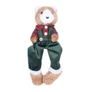 Christmas decoration, bear in plaid shirt, 17x14x26 cm, Christmas tree decoration, Christmas decor, Christmas ornament - Nonbrand Christmas Decoration