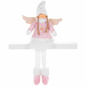 Karácsonyi Angyalka Decoration - Pink Angel Christmas Decoration, 59 cm - Nonbrand Christmas Decoration