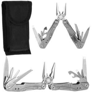 Multifunctional tool with 22 functions, including pliers, knife, screwdriver, bottle opener, and more, with a black nylon carrying case - Pocket Knives and Folding Knife