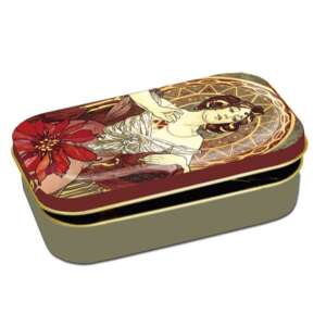 Mucha fémdoboz, nőalakkal díszítve, 10x6,2 cm - Mucha