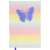Notes z błyszczącym, tęczowym okładką z motylem, w linie, rozmiar B5