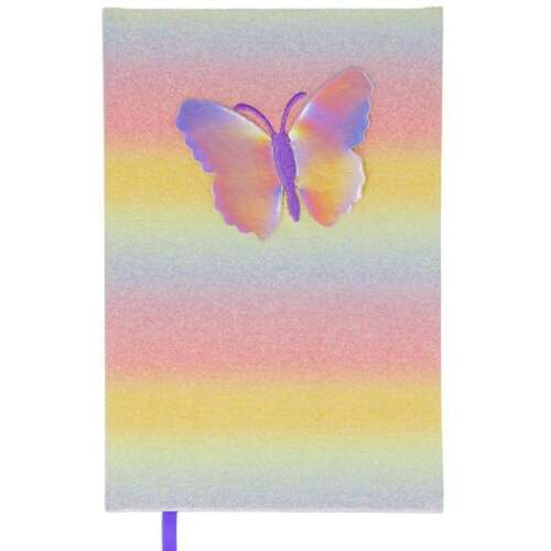 Pillangós glitteres napló / vonalas notesz
