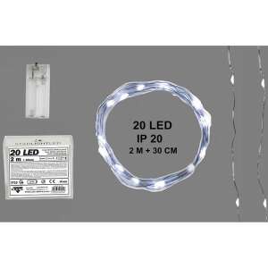 20 LED-es akkumulátoros fényfüzér, 2 méter hosszú, hideg fehér, Starlighted márka - Nonbrand Fényfüzér