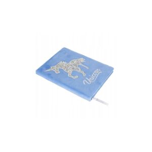 Einhorn Plüsch Notizbuch A5 liniert blau, Glitzer Einhorn Design - Starpak
