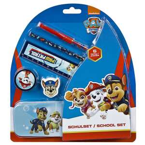 Mancs Őrjárat 6 részes iskolai szett fém tolltartóval, Chase, Marshall, Skye és Rubble karakterekkel - Írószer szett