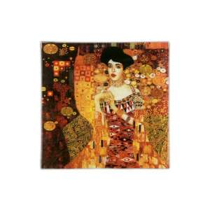 Klimt üvegtányér Adele Bloch festményével, 13x13 cm - Klimt