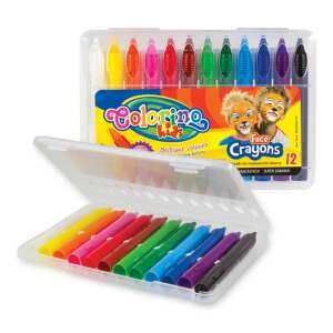 Colorino Kids Arcfesték Készlet 12 darabos, 12 db arcfesték készlet tömörön tiszta múplasztik dobozban, ideális gyerekeknek arcfestéshez - Arcfesték