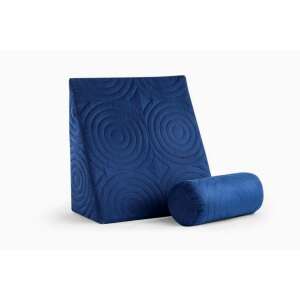 Relax TV wedge pillow, blue, 60x68x30cm, orthopedic, reading, reflux, removable cover, comfortable, washable - Pillow