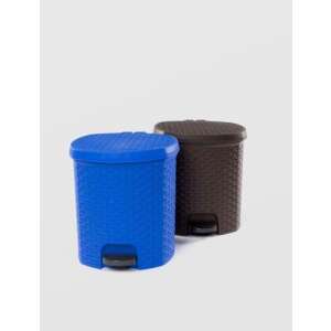 Sterk 18L pedal bin, blue and brown, plastic, trash can, wastebasket, garbage bin, kitchen trash can, bathroom trash can - Sterk