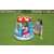 Child playing in Bestway CandyVille inflatable pool, blue and white with candy design, 91 x 91 x 89 cm