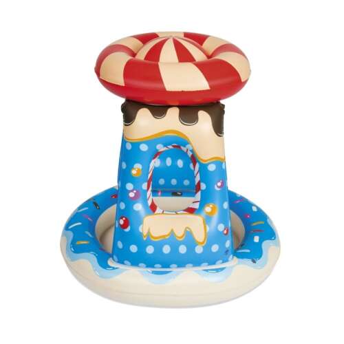 Bestway CandyVille inflatable pool for kids, blue and white with candy design, 91 x 91 x 89 cm