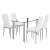 Étkezőasztal szett 4 db kárpitozott szék üveg asztallap fehér BC FUR-154-258-WHITE 61966828