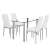 Étkezőasztal szett 4 db kárpitozott szék üveg asztallap fehér BC FUR-154-258-WHITE 61966828