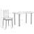 Étkezőasztal szett 4 db kárpitozott szék üveg asztallap fehér BC FUR-154-258-WHITE 61966828