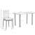 Étkezőasztal szett 4 db kárpitozott szék üveg asztallap fehér BC FUR-154-258-WHITE 61966828