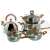12 piece stainless steel cookware set with teapot, glass lids and wooden handles