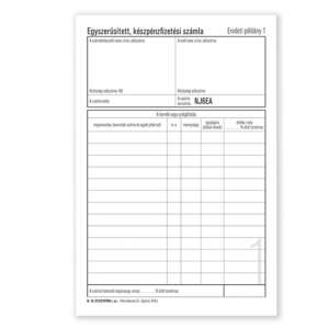 Pátria Készpénzfizetési Számla - A5 - 50x2 lapos