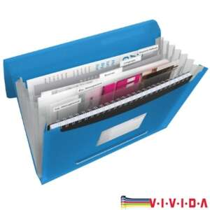 Esselte Vivida 6-kieszeniowy niebieski segregator harmonijkowy - Folder harmonijki