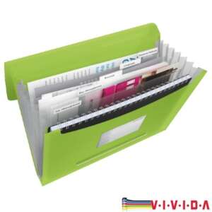 Esselte Vivida zielony 6-sekcyjny rozkładany segregator z dokumentami - Folder harmonijki