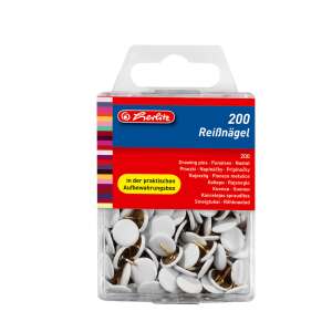 200 Stück weiße Reißnägel, Marke Herlitz - Bürobedarf