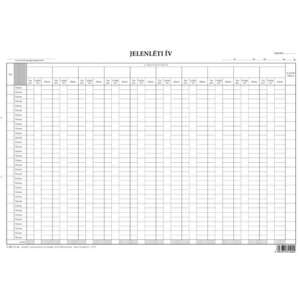 Jelenléti Ív - 10 Fő - 1 Hónap - A3