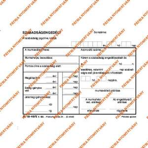 Pátria Szabadságengedély A6 50x2 lapos fekvő B.18-49/V üzleti nyomtatvány, szabadságkérés - Patria