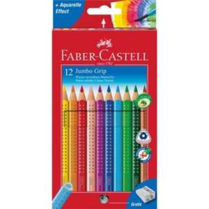 Faber-Castell Jumbo Grip 12 darabos vízfesték színes ceruza készlet hegyezővel - Színes ceruza