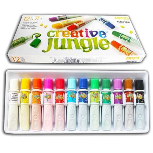 Creative Jungle 12-Farben-Tempera-Farbset, 12 Tuben à 7 ml