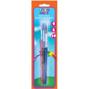 PAX Junior festőecset készlet, 3 darabos, kerek, No. 4, 6, 10, fa nyél - Iskolai ecset