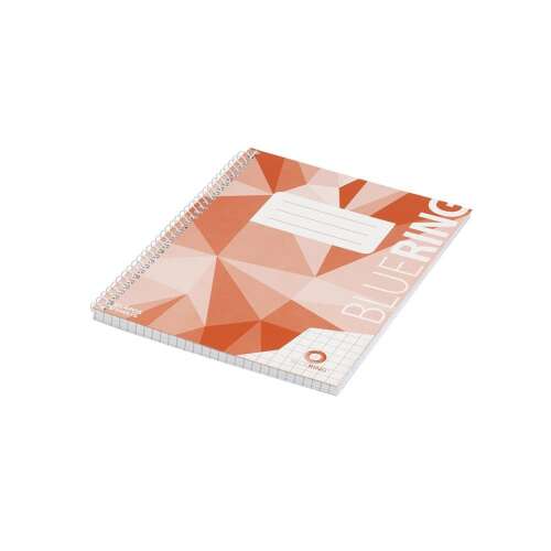 A5-ös spirálfüzet kockás papírral, 70 oldal, Fortuna márka, piros borító absztrakt mintával