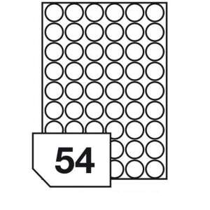RayFilm R0400 3030A 30mm poliészter kerek címkék, átlátszó, 54 címke/ív, 100 ív/csomag - Irodai papíráru