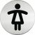 Pictogram, information board, diameter 83mm, Women's Toilet Durable silver 65278705