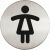 Pictogram, information board, diameter 83mm, Women's Toilet Durable silver 65278705