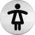 Piktogram, 83mm diameter, women's toilet sign, stainless steel, silver