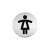 Piktogram, 83mm diameter, women's toilet sign, stainless steel, silver